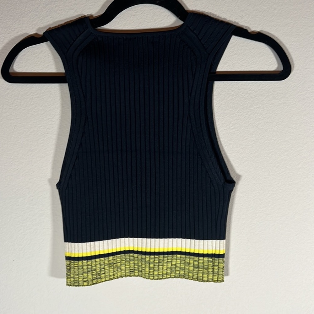 Rag & bone navy yellow ribbed cropped tank - Picture 11 of 13